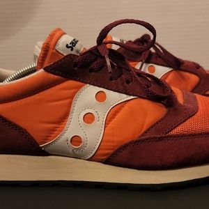 Saucony Jazz Original Vintage Men's 12 Woman's 14 Shoe Flame/Maroon